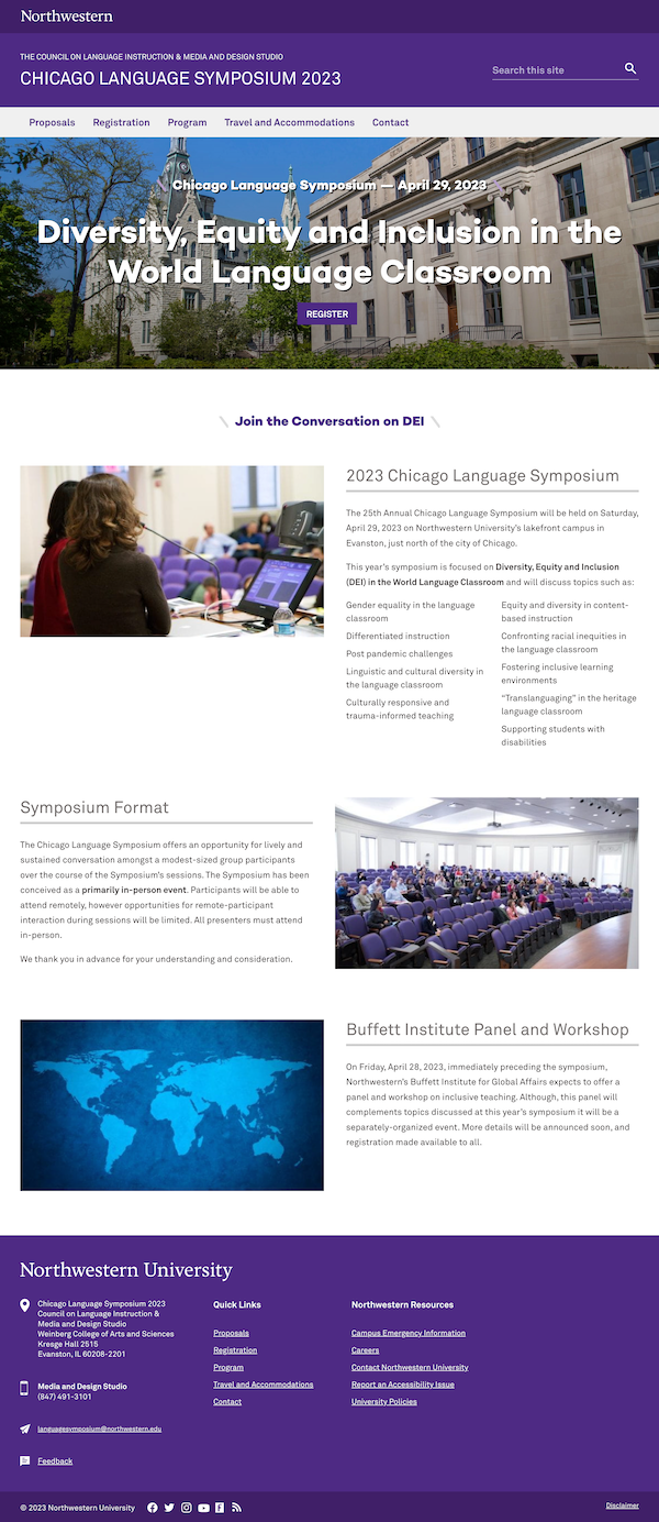 Screenshot of CLI Symposium Website